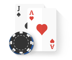 Cartes de Blackjack avec Pile de Jetons Bonus