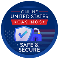 Badge de Critiques de Casino en Ligne Sûr et Sécurisé aux États-Unis
