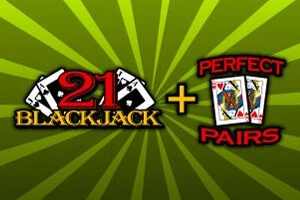 21 Blackjack + Logo du jeu de Table Perfect Pairs