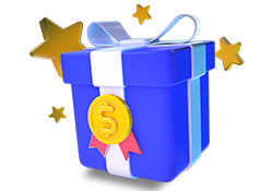 Real Money Casino Welcome Bonus Blue Gift Box Icon