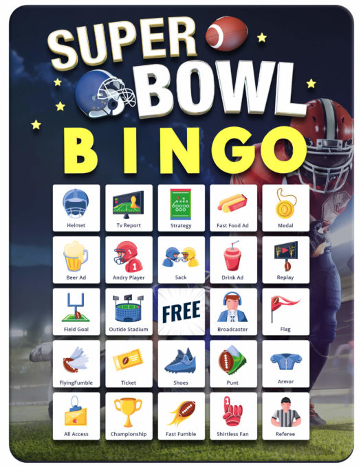 Cartes de Bingo du Super Bowl Quatre