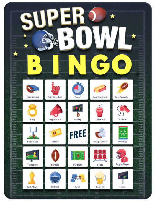 Cartes de Bingo du Super Bowl Une