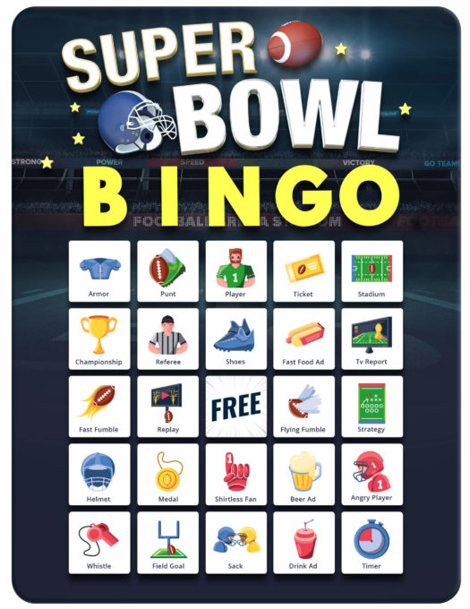 Cartes de Bingo du Super Bowl Deux